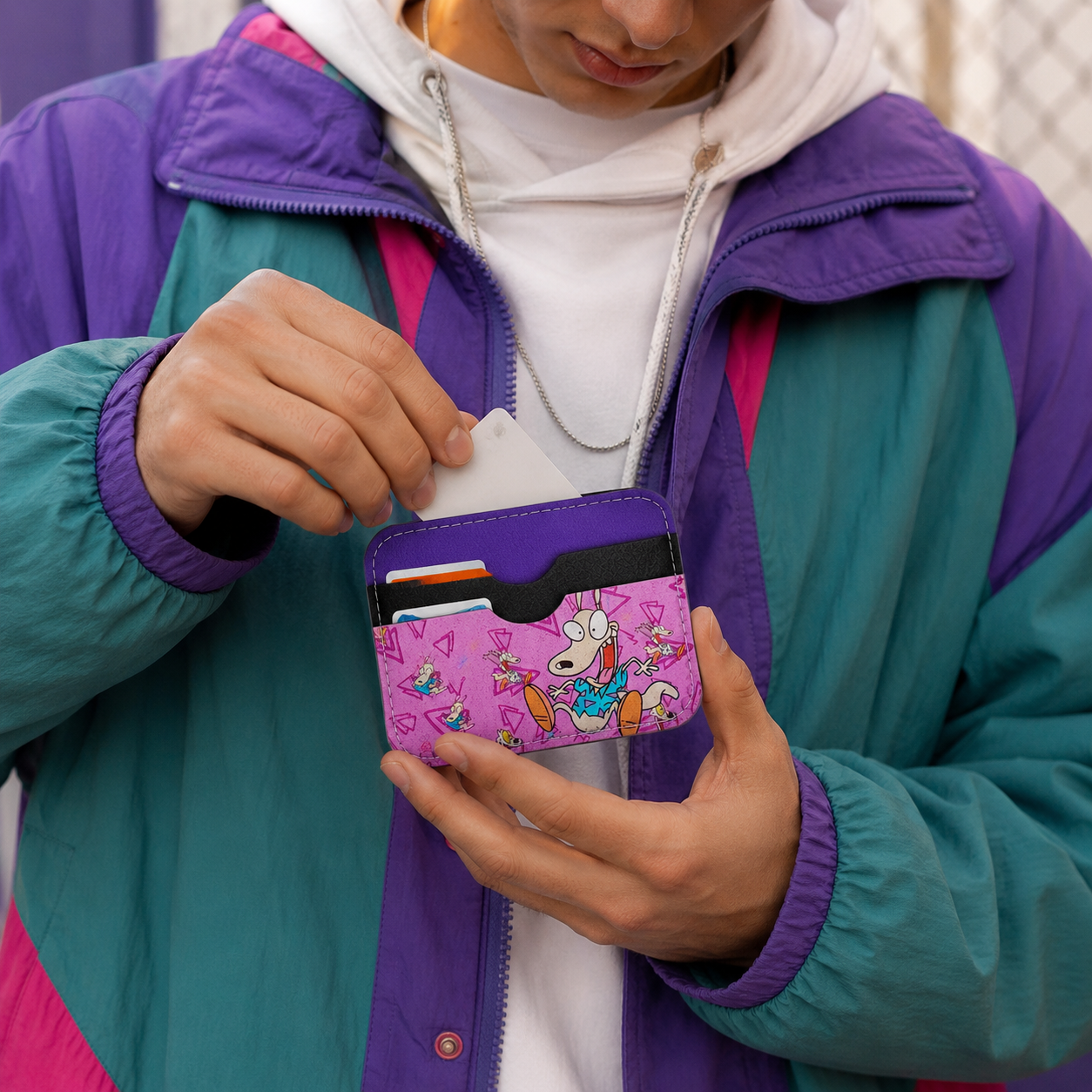 Tarjetero de cuerina La vida moderna de Rocko