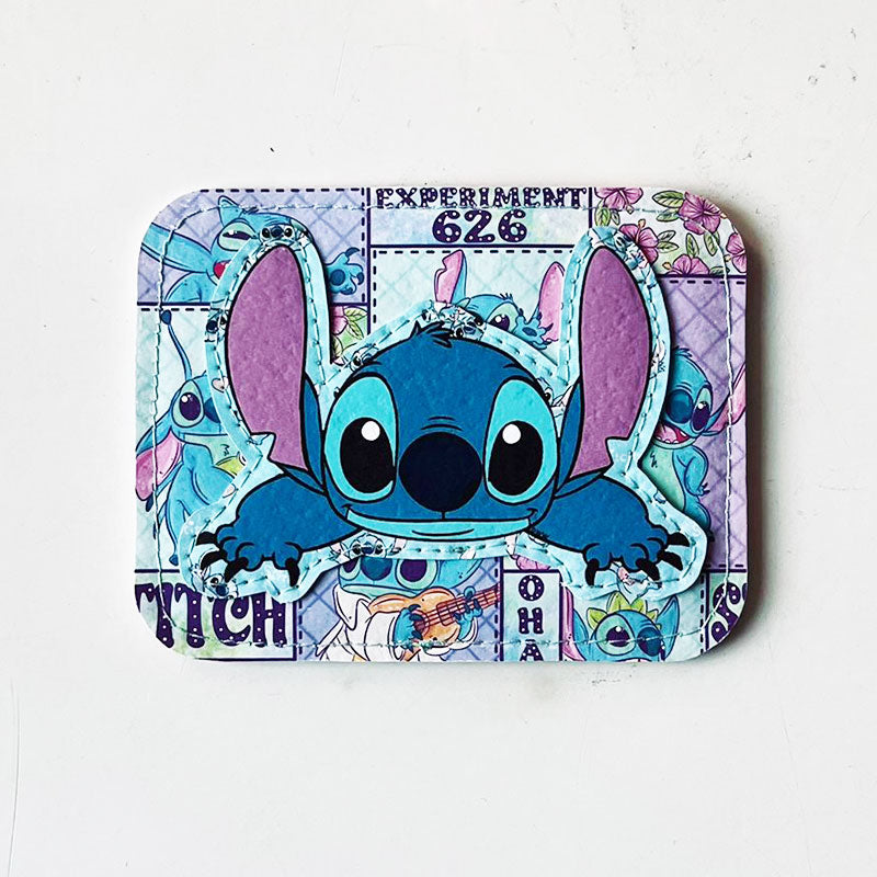Tarjetero de cuerina Stitch