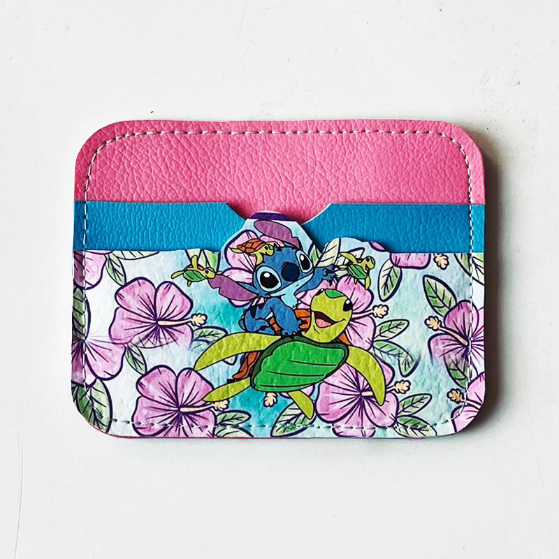 Tarjetero de cuerina Stitch