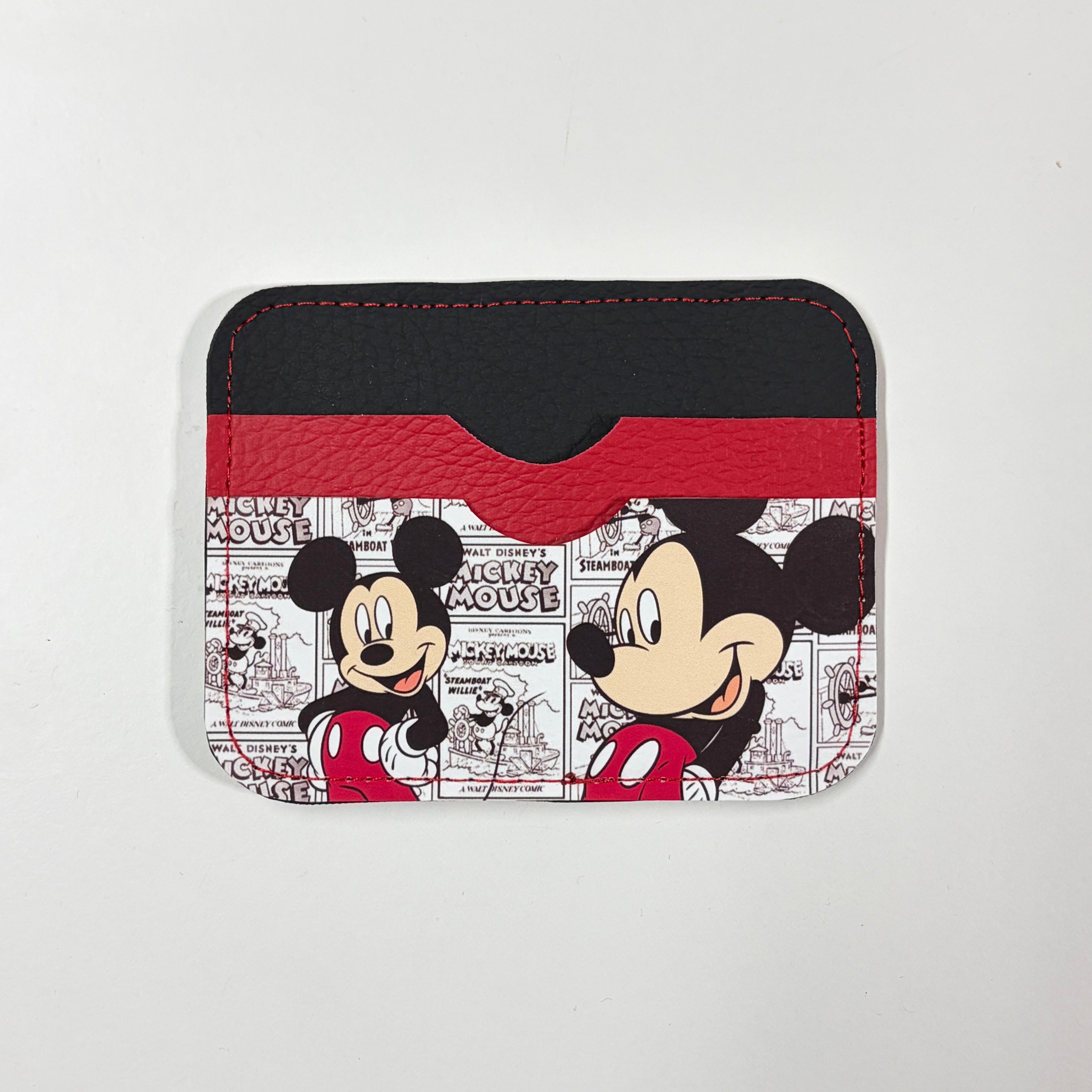 Tarjetero de cuerina Mickey