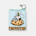 dfpbfriends light blue Snoopy and Woodstock coin purse with cookie graphic and keyring. Waterproof canvas.