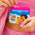 dfpbfriends Tarjetero de cuerina Candy Candy con estampado de personajes, dos bolsillos, rosa y azul.