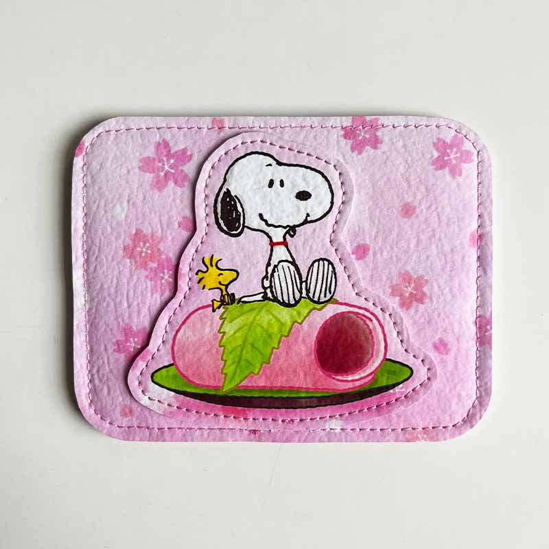 Tarjetero de cuerina Snoopy Roll